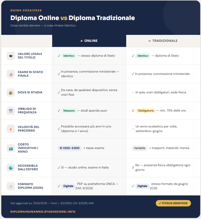 Diploma Online vs Diploma Tradizionale